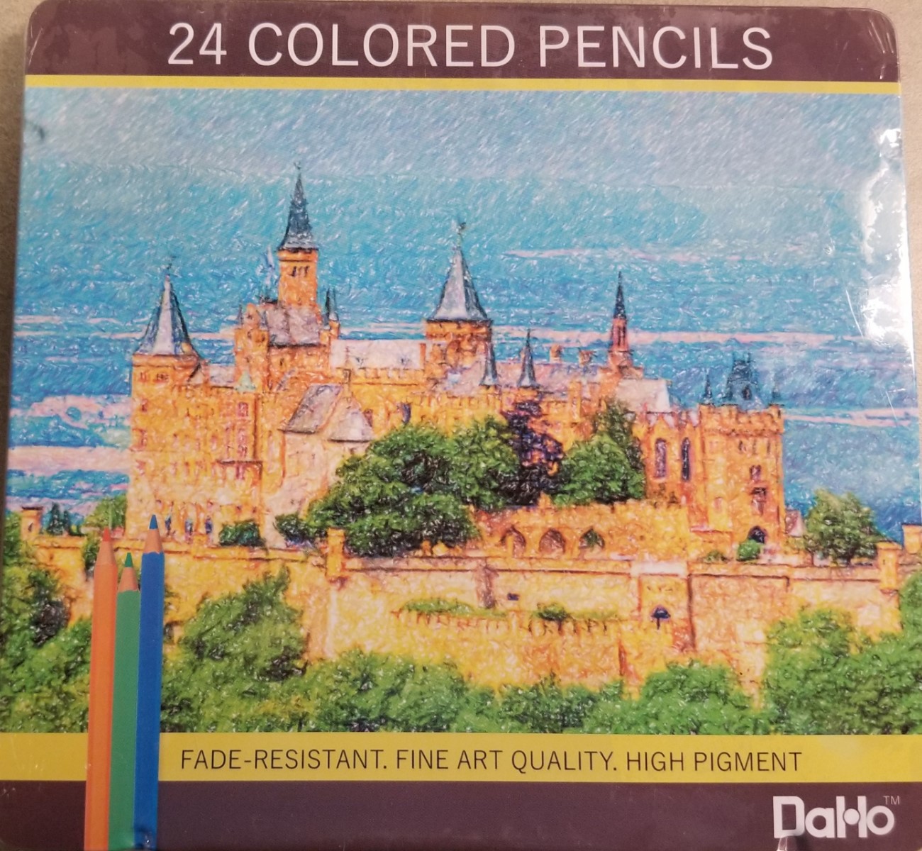 彩色铅笔图片:W/锡容器24CT