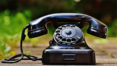 Stock photo of an antique telephone